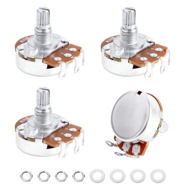 Imagem de Banworks Potenciômetros de alumínio B250K M8 de tamanho completo métricos com eixo curto dividido de 18 estrias (comprimento de 15 mm) com traseira selada para Epiphone Les Paul LP/SG Squier Strat