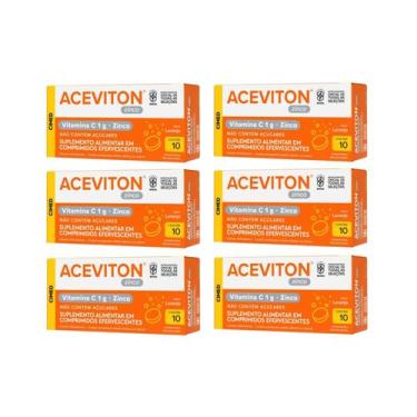 Imagem de Kit 6x Suplemento Aceviton Vitamina C + Zinco 10 cpr CIMED
