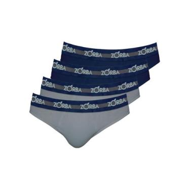 Imagem de Kit com 4 Cuecas Slip Zorba 0764 Colorido, Azul marinho, G