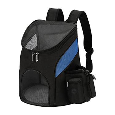 Imagem de Mochila para Pet Porta-Cães e Gatos com Janela Transparente Zíper Bolsos Laterais Portas Abertas no Topo Viagens Trilhas Confortáveis
