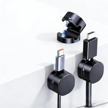 Imagem de DEOPXF Clipes De Cabo Forte Atração Magnética Adere Por Um Longo Tempo E Não É Fácil De Cair Organizador De Cabo Abertura De 7,5 Mm Compatível Com A Maioria Dos Fios(Preto)