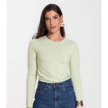 Imagem de Blusa Manga Longa Básica Select Verde, G, Verde