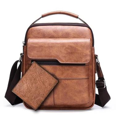 Imagem de Bolsa Masculina Transversal couro PU + Carteira