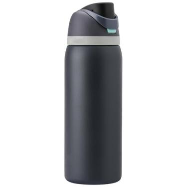Imagem de Garrafa Térmica de Aço Inoxidável com Canudo para Esportes e Viagem, Garrafa Esportiva Livre de BPA, 950 ml (Preto)