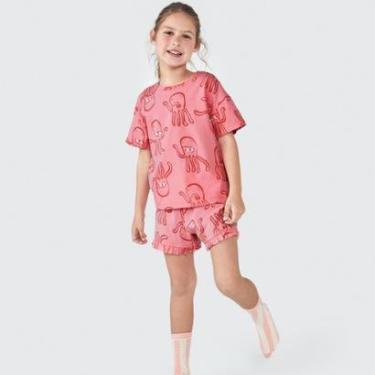 Imagem de Conjunto Pijama Curto Infantil Menina Rosa Polvo Hering-Feminino