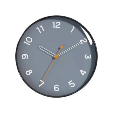 Imagem de KEG801302 Relógio para casa sala de estar marrom relógio de quarto, relógio de quartzo silencioso e simples montado na parede, adequado para sala de estar e quarto relógio de parede (cinza, 35,5 cm)
