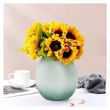 Imagem de KEG801302 Vasos Vaso de vidro verde criativo por atacado utensílios de arranjo de flores de lírio para sala de estar hidropônico ornamentos de decoração de casa vaso (pequeno)