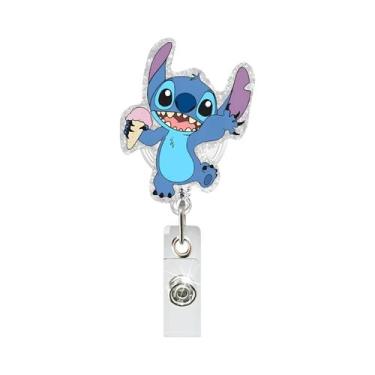 Imagem de Porta-Crachá Retrátil Stitch Anime, Clipe Para Cartão De Identidade De