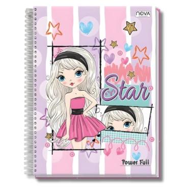 Imagem de Caderno Universitário 160 Folhas Espiral Capa Dura 10 Matérias (meninas/girl) – Espiral – Linha Escolar – Anotações, Escola, Faculdade e Escritório (Linha Premium).