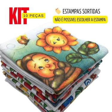 Imagem de Kit Pano De Prato Estampado Tati O Legitimo H.Carvalho Branco com Esta
