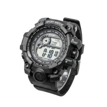 Imagem de Relógio Digital Masculino Preto à Prova d’Água com LED e Funções Esportivas