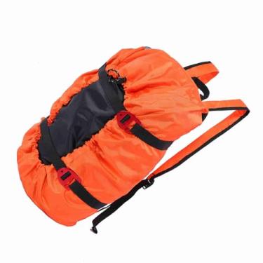 Imagem de Luqeeg Bolsa de Corda de Escalada Alça de Ombro Dobrável Durável para Acampamento de Caminhada Ao Ar Livre, Material Burlier Mantém a Corda Limpa para Entusiastas de Escalada e Aventureiros (Laranja)