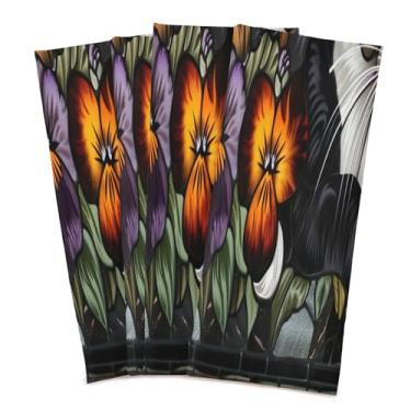 Imagem de xigua Conjunto de 6 panos de prato de cozinha para gatos dormindo, toalhas de cozinha de secagem rápida altamente absorventes para limpeza de pratos e limpeza manual, 71 x 45 cm