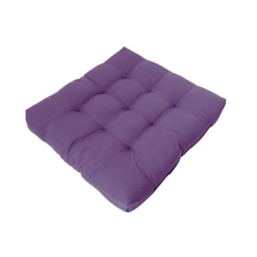 Imagem de Almofada Futon para Assento 50x50cm com Corda Tecido Oxford Macia e Confortável para Cadeira Banco e Pallet(Roxo)