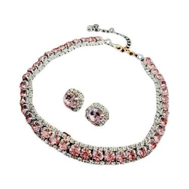 Imagem de Conjunto De Colar Choker De Cristal Verde Com Brincos Para Mulheres, J