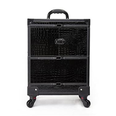 Imagem de Mala de manicure para maquiador, mala grande retrô dobrável com rodas para carrinho de viagem, A, 370*245*510mm