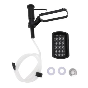 Imagem de Dispensador de sabão para pia de cozinha, dispensador de sabonete, com tubo de extensão de silicone e suporte de esponja para bancada de cozinha, plástico ABS 120 x 190 mm