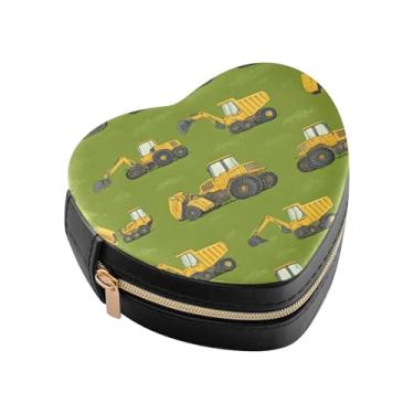 Imagem de Burbuja Mini caixa de joias em forma de coração de caminhão para mulheres e meninas, estojo portátil organizador de armazenamento para brincos, anéis, colares e pulseiras