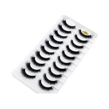 Imagem de Cílios Postiços Naturais Longos 3D De Mink, 10 Pares, Macios E Volumos