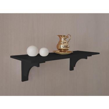 Imagem de Aparador Prateleira com Cantoneira Mão Francesa Preto Laca