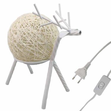 Imagem de Luminaria Abajur Cervo Decoraçao Rena Natal Enfeite Mesa Sala Quarto Casa Recepçao Hotel Pousada Res