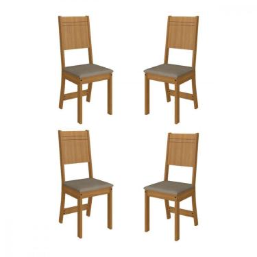 Imagem de Kit 4 Cadeiras Evora Freijo Tecido Velveten Cacau Indekes