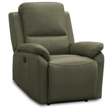 Imagem de Poltrona Do Papai Retrátil Reclinável Elétrica Aniche L06 Couro Verde Musgo - Lyam Decor