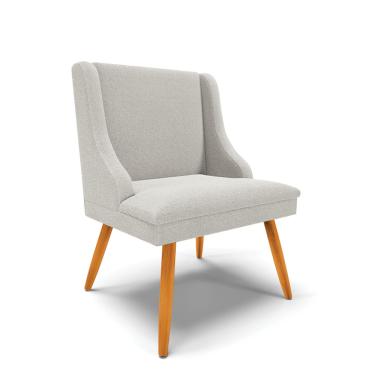 Imagem de Cadeira Sala de Jantar Pé Palito Castanho Liz Bouclê Cinza D03 - D'Rossi