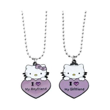 Imagem de Conjunto De Colares Casal Hello Kitty Sanrio, Pingente I Love My Girlf