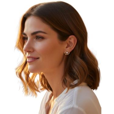 Imagem de Brinco Feminino Luana Banhado em Ouro Semi Jóia Juliana Prado 37891