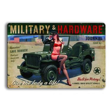 Imagem de Decoração de parede Pintura militar vintage em ferro 20x30cm - taiyuan