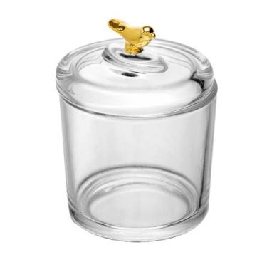 Imagem de Pote Wolff Golden Bird de Cristal Ecológico com Tampa 8,5cm