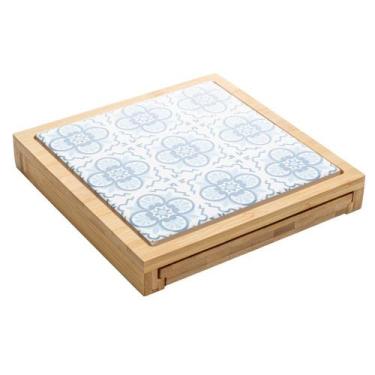 Imagem de 6 Peças para Queijo Tábua com Gaveta Mosaico 23cm x 23cm x - Wolff