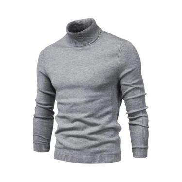 Imagem de Suéter Masculino De Inverno Grosso E Quente Com Gola Alta Casual Em Co