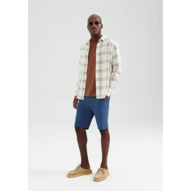 Imagem de Bermuda Básica Masculina Chino Reta Em Sarja - Hering Adulto, 042, Azu