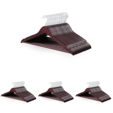 Imagem de Cabides de Madeira Amazon Basics Cerejeira Pacote com 80 Unidades