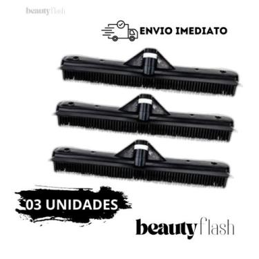 Imagem de Vassoura Silicone 3 Em 1 Antialérgica Cabeleireiro Barbeiro Petshop Ti