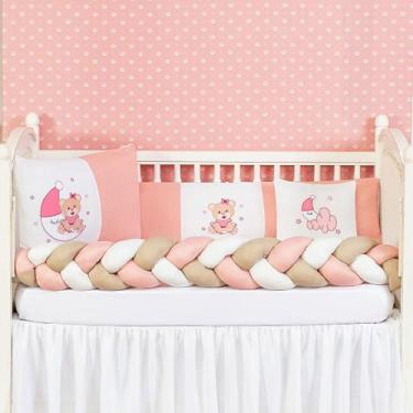 Imagem de Kit Trança Ursinho No Céu Berço Menina 6 Peças Com Lateral - Brucebaby