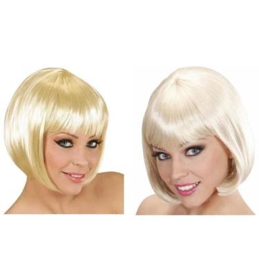Imagem de Peruca Curta Loira Clara Platinada ou Escura Cosplay Festas - CM Prese