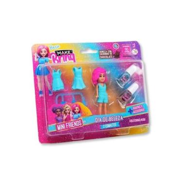 Imagem de Boneca mini makebrinq minifriends dia de beleza - polibrinq -, AZUL