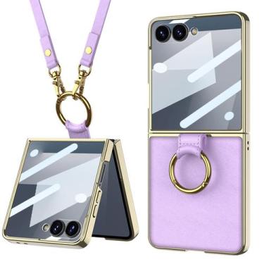 Imagem de Funda de Celular Lunivop Z Flip 7 Morada con Correa Cruzada
