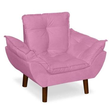 Imagem de Mini Poltrona Decorativa Infantil Suede Rose LM Decor - Sonho das Polt