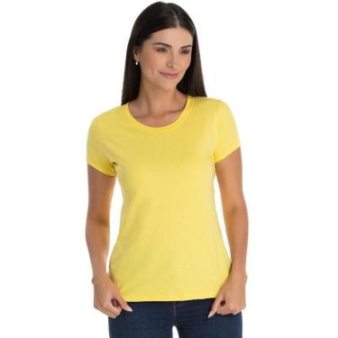 Imagem de Camiseta Feminina de Algodão Premium Baby Look Básica Lisa-Feminino