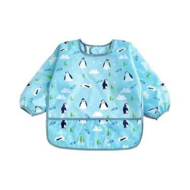 Imagem de Babadores Impermeáveis De Manga Longa Para Bebês, Avental Infantil, Ro