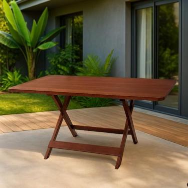 Imagem de Mesa Dobrável Bar Restaurante 120x70 Madeira Maciça - Spacoshop, Imbuí