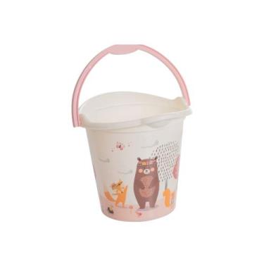 Imagem de Balde De Bebê Infantil Infantil Decorada Ursinho 8 Litros PlasUtil Azu