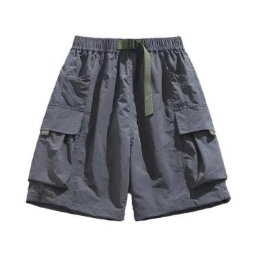 Imagem de Shorts Cargo Femininos Casuais De Verão Com Cinto, Bolsos Grandes, Res