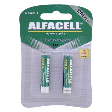 Imagem de Pilha Palito Recarregável Alfacell com 2 Unidades