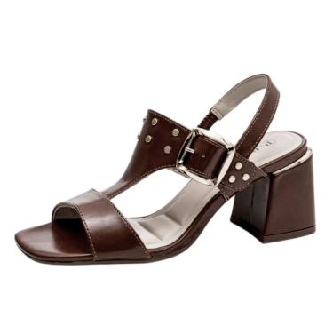 Imagem de Sandalia Feminina Confortavel Leve Salto Bloco Medio Bebece