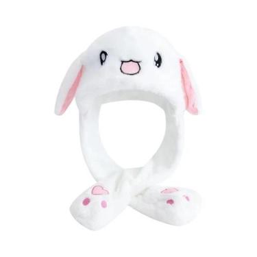 Imagem de Gorro De Inverno Feminino Com Orelhas De Coelho, Boné De Pelúcia Engra